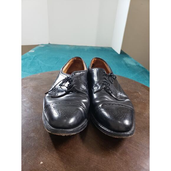 Allen Edmonds Sanford Shoes Sz 10.5 D Mens Black Brogue Cap Toe Derby Dress main image 5